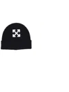 Off-white Classic Arrow Embroidered Wool Beanie In Black