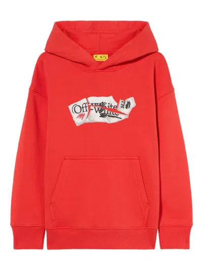 Off-white Kids' Arrow Collage Hoddie In Red