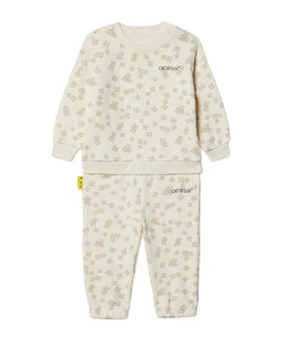 Off-white Arrow Crazy Cotton Tracksuit Set In White