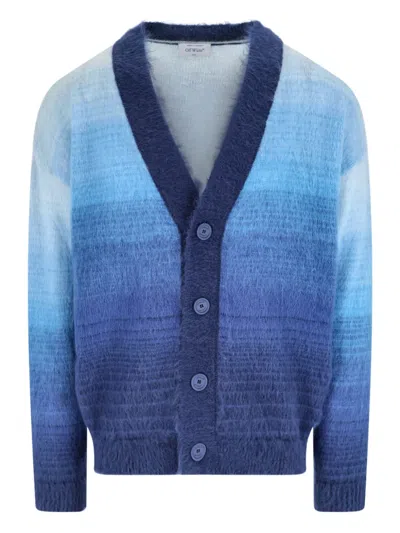 OFF-WHITE ARROW-DETAIL V-NECK CARDIGAN