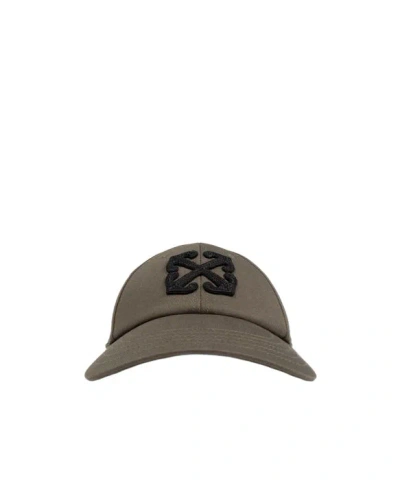 Off-white Arrow Drill Logo Embroidered Baseball Cap In Green
