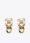 Off-white Arrow Drop Earrings In Gold