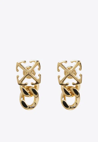 OFF-WHITE ARROW DROP EARRINGS