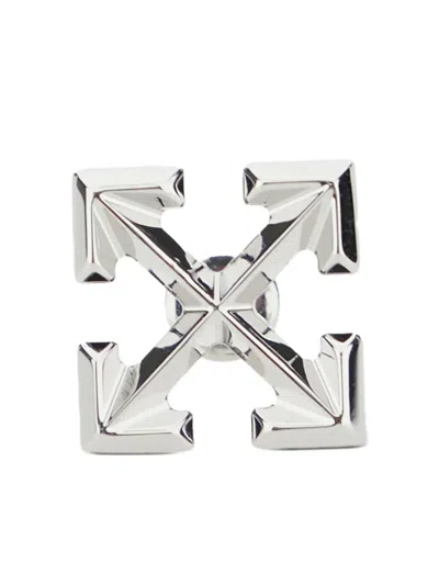 Off-white Arrow Earring In Silver