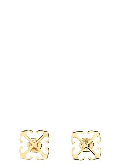 Off-white Arrow Earrings In Gold