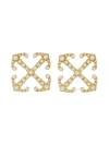 Off-white Arrow Design Brass Earrings For Women In Gold