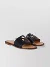 Off-white Twist Arrow Cut-out Leather Slides