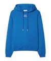 Off-white Cotton Hoodie With Back Bandana Motif In Blue