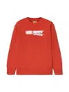 Off-white Arrow Faded Cotton Sweatshirt In Red
