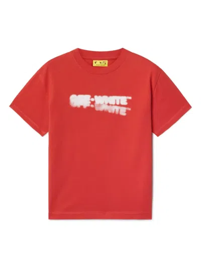 Off-white Arrow Faded Cotton T-shirt In Red