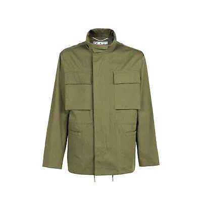 Pre-owned Off-white Arrow Field Cotton Jacket In Green
