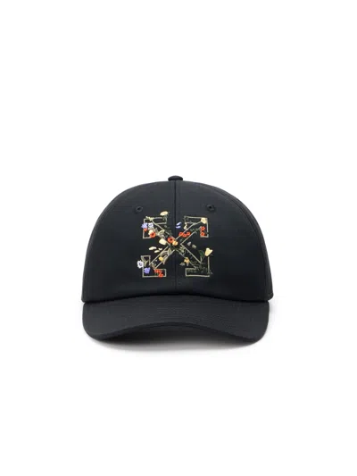 Off-white Arrow Floral Baseball Cap In Black