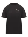 Off-white Black T-shirt With Embroidered Floral Mini Logo In Black