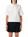 Off-white Embroidered Flowers Boxy Logo Tee In White