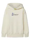 Off-white Arrow Flowers Cotton Hoodie In White