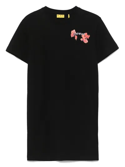 Off-white Kids' Arrow Flowers Dress In Black