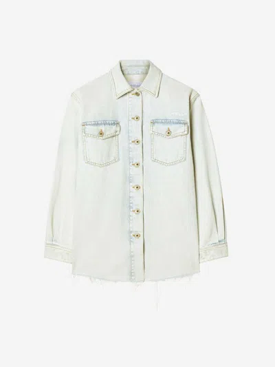 Off-white Arrow Fresco Shirt In Denim Light Blue