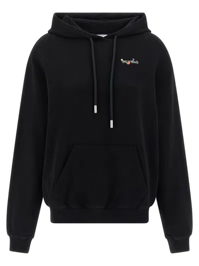 Off-white Arrow Glass Flower Hoodie In Black
