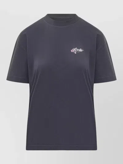 Off-white Arrow Graphic Crew Neck Short Sleeve T-shirt In Blue