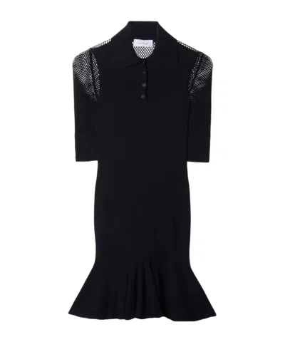 OFF-WHITE OFF-WHITE NET ARROW SHORT-SLEEVED MIDI DRESS