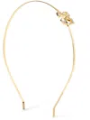 Off-white Crystal Arrow Logo Headband In Gold/silver