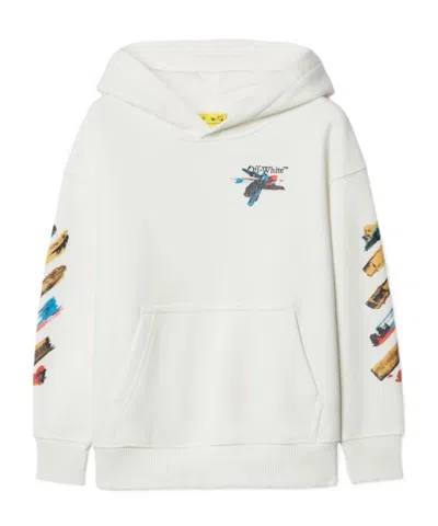 Off-white Kids' Arrow Hoodie In White