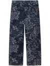 Off-white Camouflage Jacquard Straight-leg Jeans In Blue