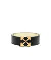 Off-white Arrow Leather Belt In Black