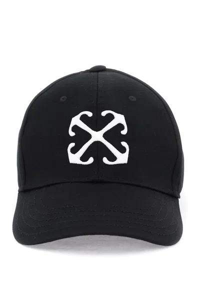 Off-white "arrow Logo Baseball Cap With Adjustable In Nero