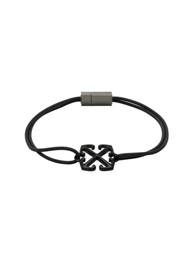 Off-white Arrow Logo Bracelet In Black