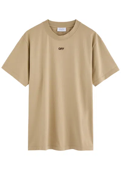 Off-white Arrow Logo Cotton T-shirt In Tan