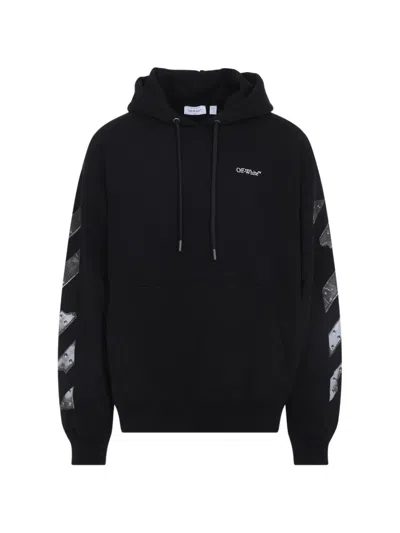 Off-white Arrow Skate Hooded Sweatshirt Graphic Logo In Black