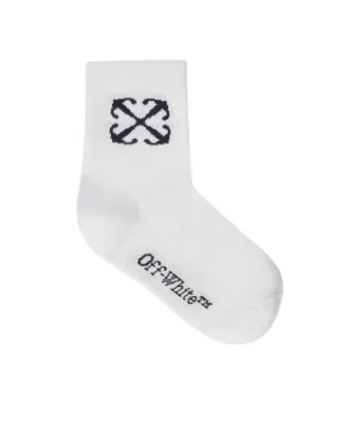 Off-white Arrow Logo-jacquard Socks In White