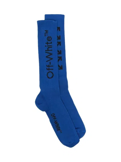 Off-white Arrow Logo Mid Lenght Socks In Blue