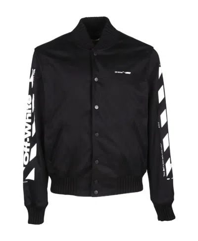 Off-white Arrow Logo Pilot Jacket In Black
