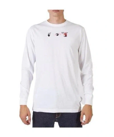 Off-white Arrow Logo-print Long-sleeve T-shirt In White