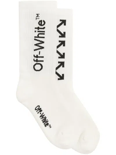 Off-white Kids' Arrows Socks White Black