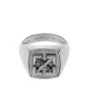 Off-white Arrows Signet Ring In Gray