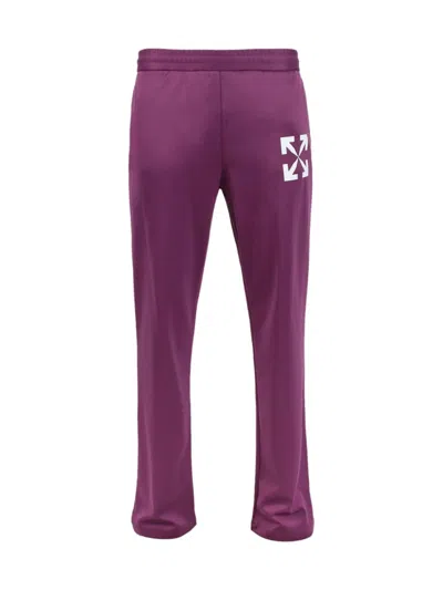 Off-white Arrow Logo Slim Sweatpants In Purple