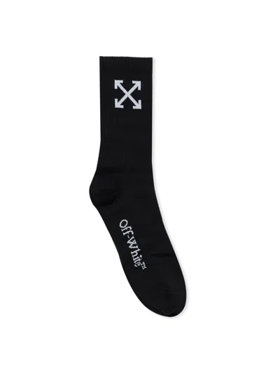 Off-white Arrow Mid Calf Socks In Black