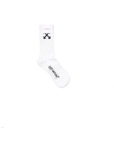 Off-white Arrow Mid Calf Socks White - Black