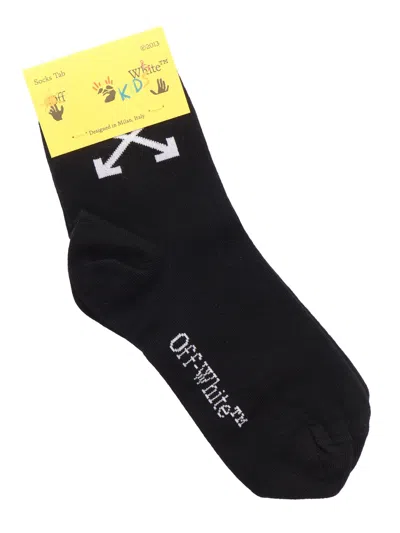 OFF-WHITE ARROW MID HIGH SOCKS BLACK - WHITE