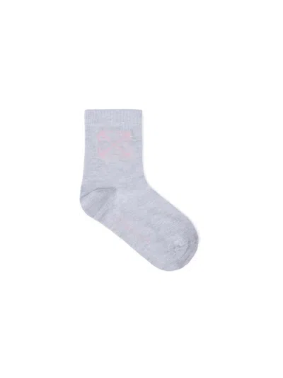Off-white Arrow Mid High Socks In Gray