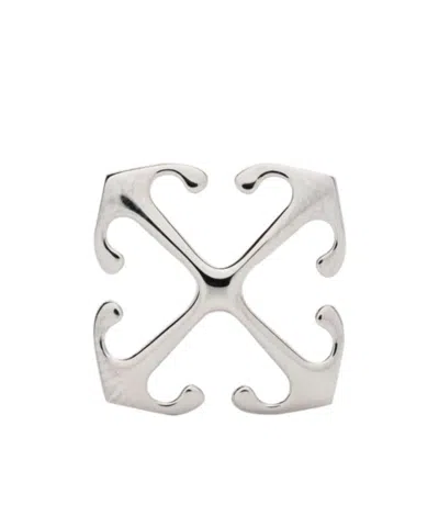 Off-white Arrow Mono Earring In Silver - No Color
