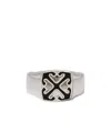 Off-white Arrow-motif Brass Ring In White
