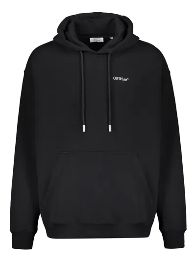 Off-white Arrow Motif Drawstring Hoodie In Black