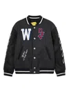 Off-white Terry Patch Varsity Jacket In Gray