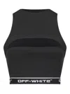 Off-white Arrow-motif Jacquard Crop Top In Blue
