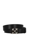 Off-white Arrow Buckle Leather Belt In Black