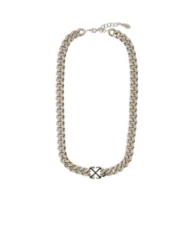 Off-white Arrow Necklace In Yellow